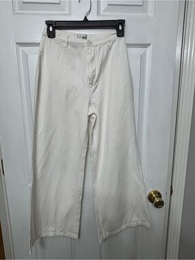 Amuse Society Cream Wide-Leg Jeans